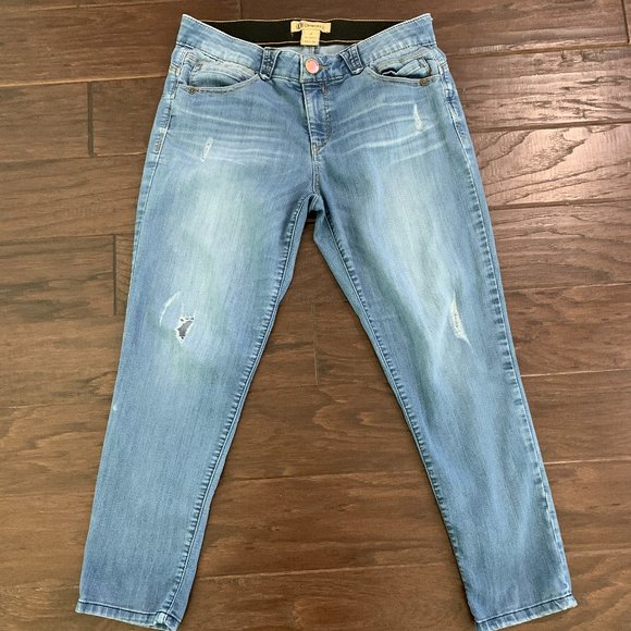 Gently Worn Distressed Democracy "Ab" Solution Skinny Jeans - Picture 3 of 15